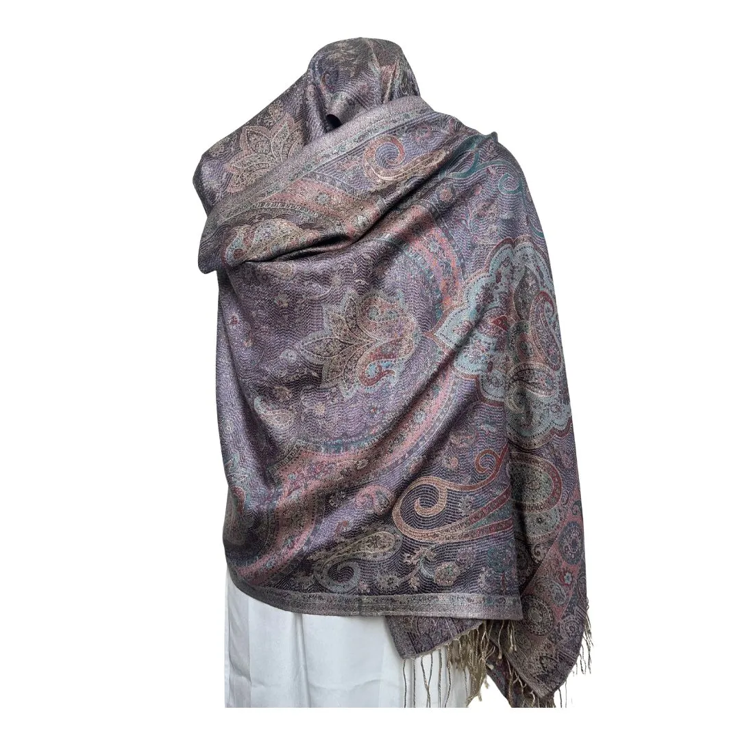 Reversible Multicolour Paisley Silk Scarf