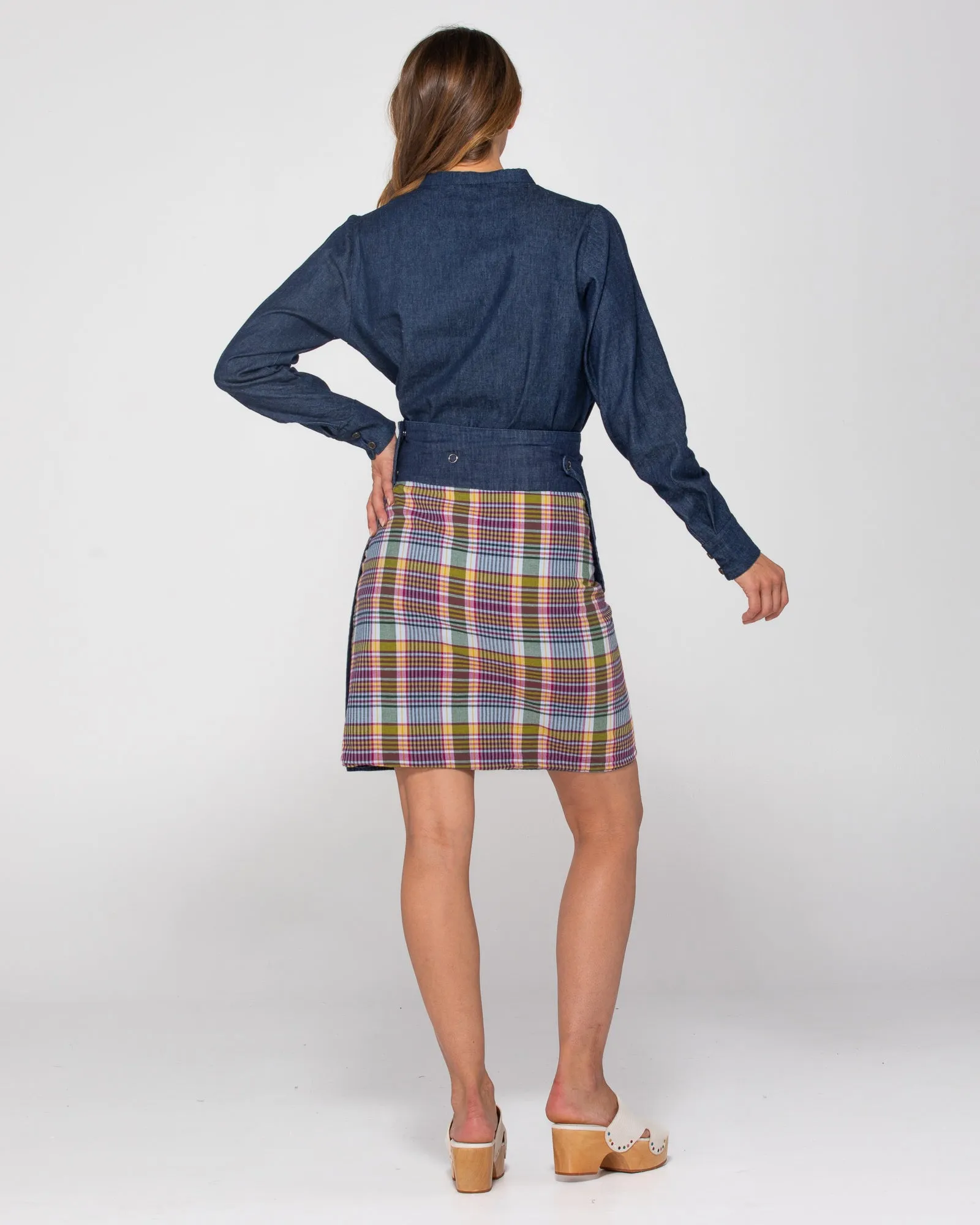 Rosanna Skirt Long - Astrid Check/Dark Denim