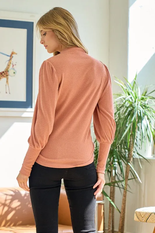 Rose Mock Neck Knit Top