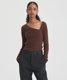 Signature Cashmere Fitted Asymmetrical Sweater