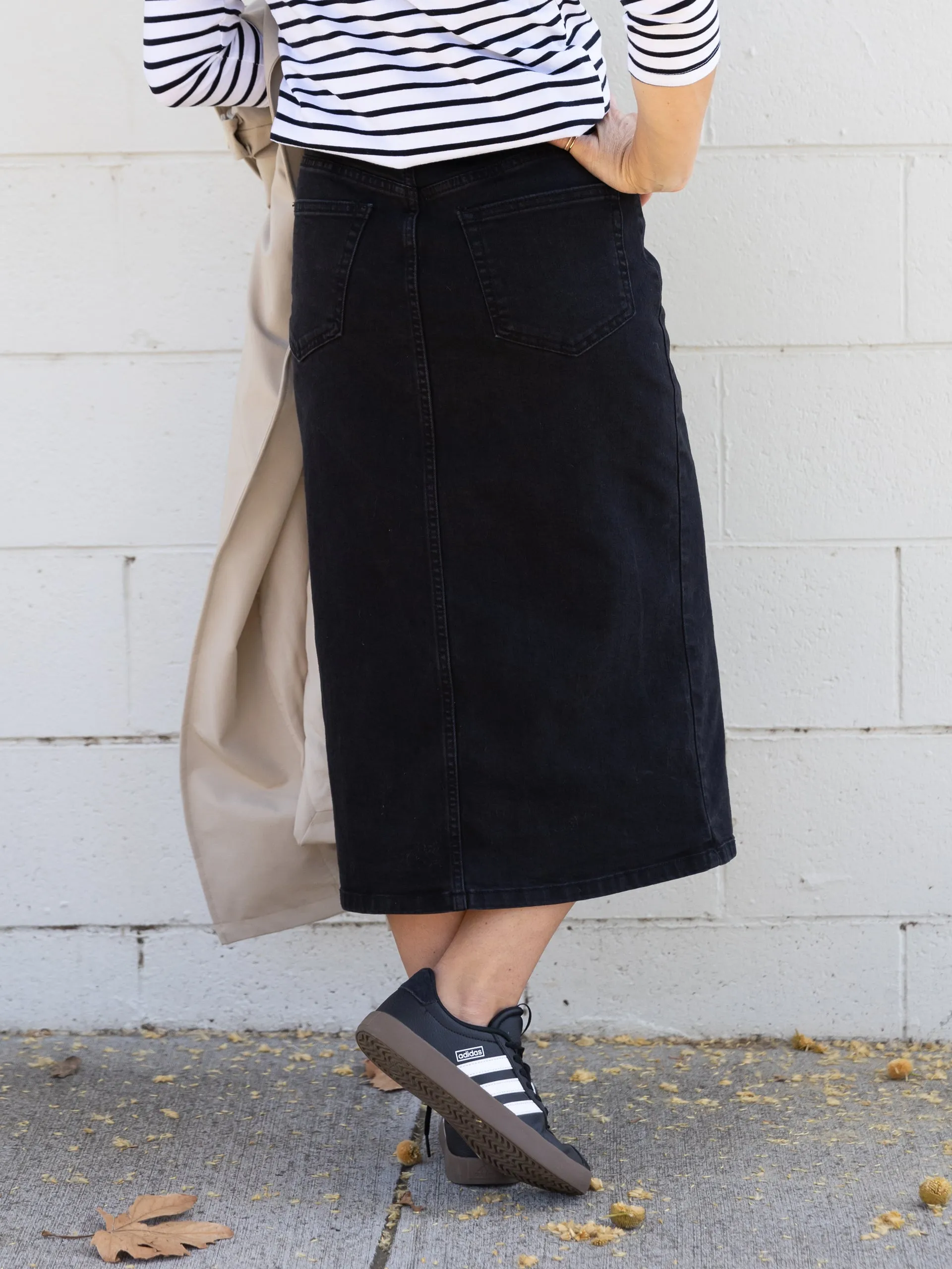 Stella Denim Skirt - Black