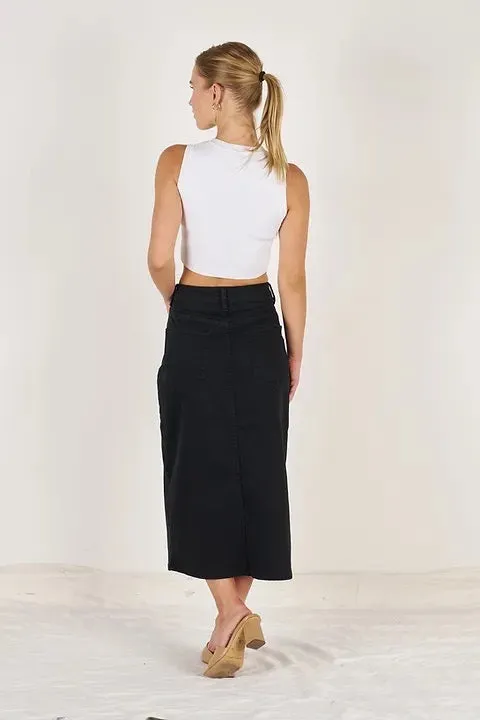 Stella Denim Skirt - Black