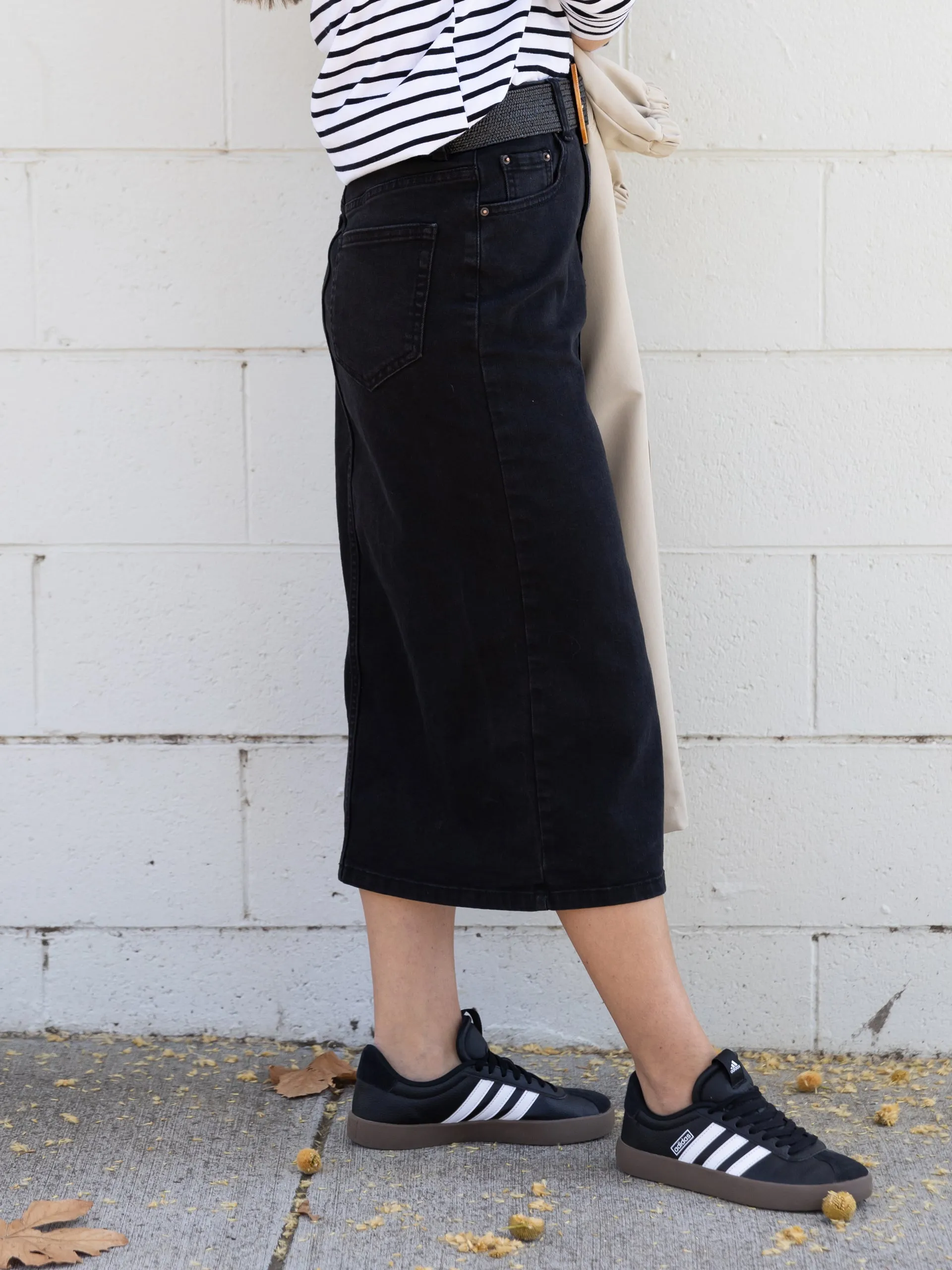 Stella Denim Skirt - Black