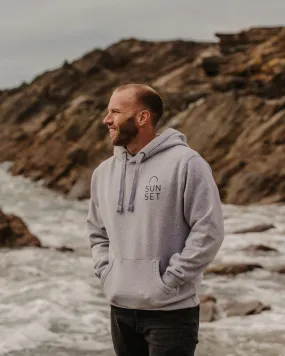 Sunset Surf Mens Hoodie - Light Grey