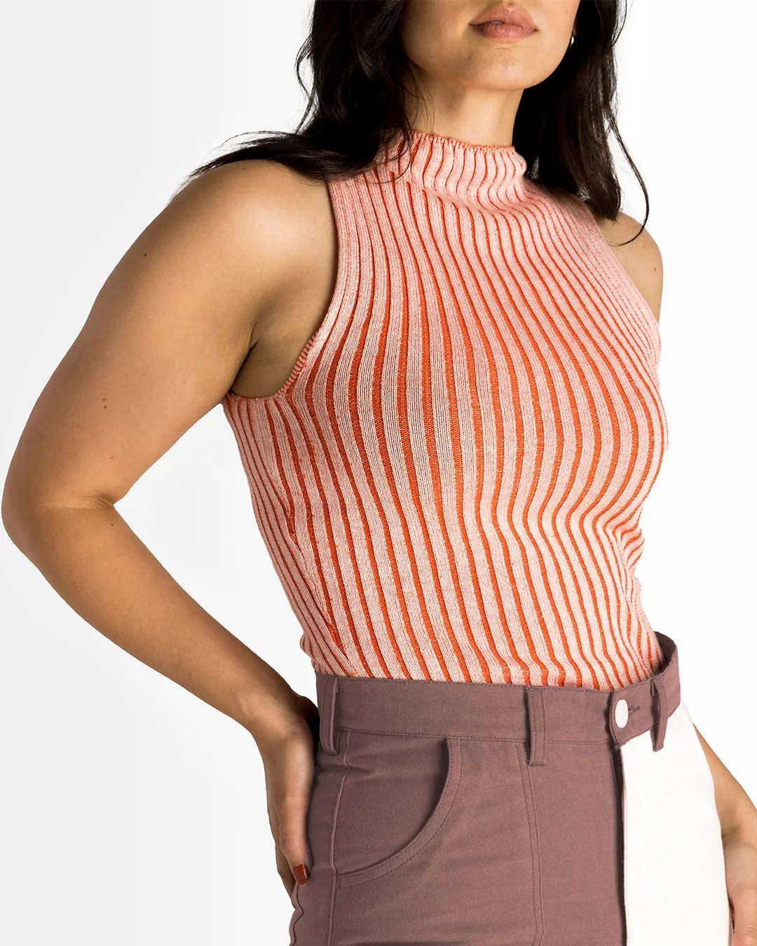 Tangerine Mock Neck | XS-2X