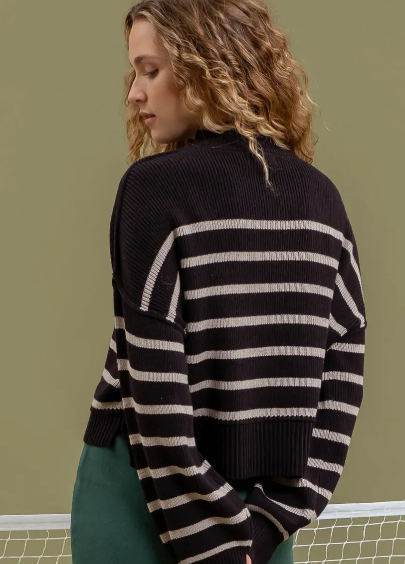 The Ellie Cropped Stripe Sweater