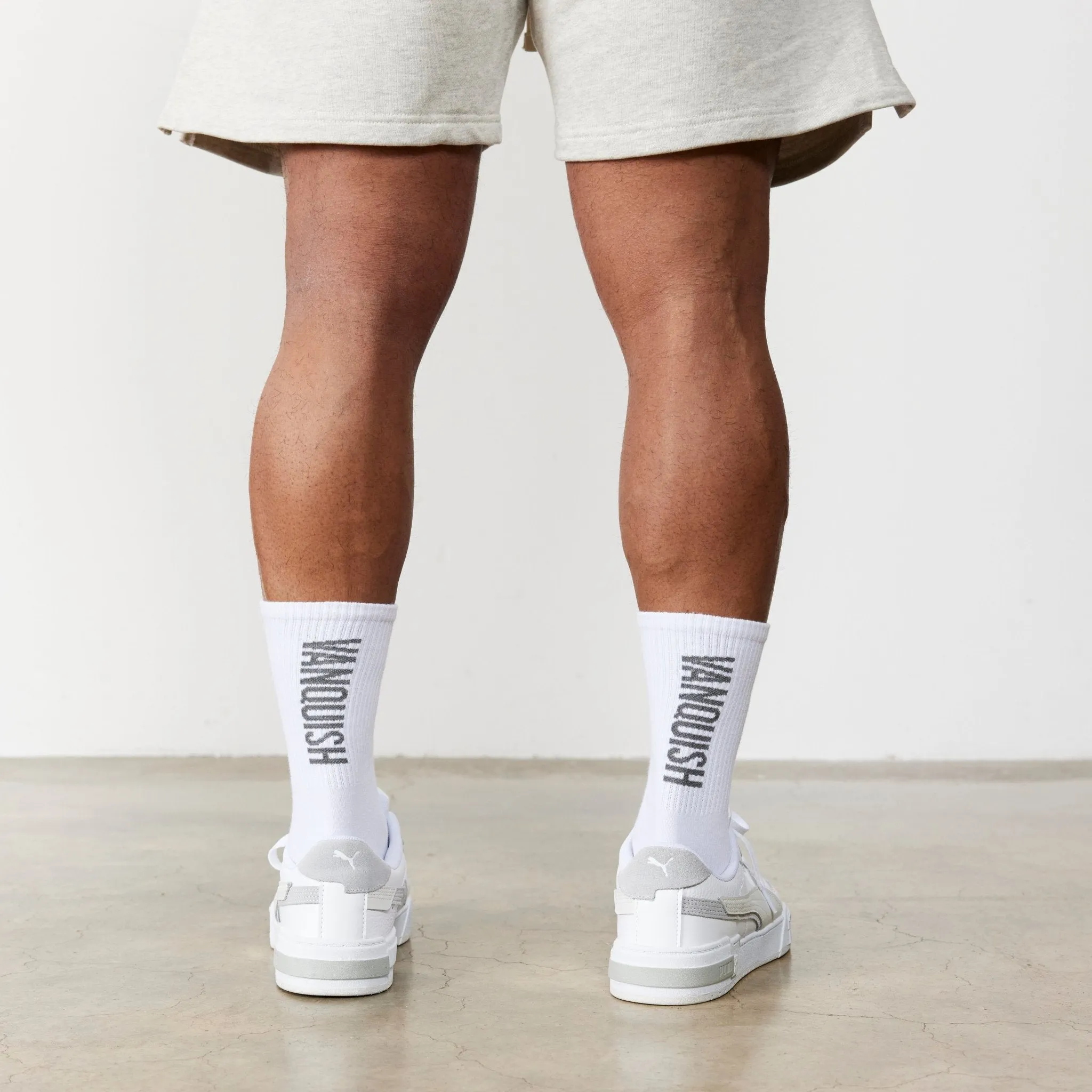 Vanquish White Back Logo Organic Socks