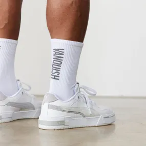 Vanquish White Back Logo Organic Socks