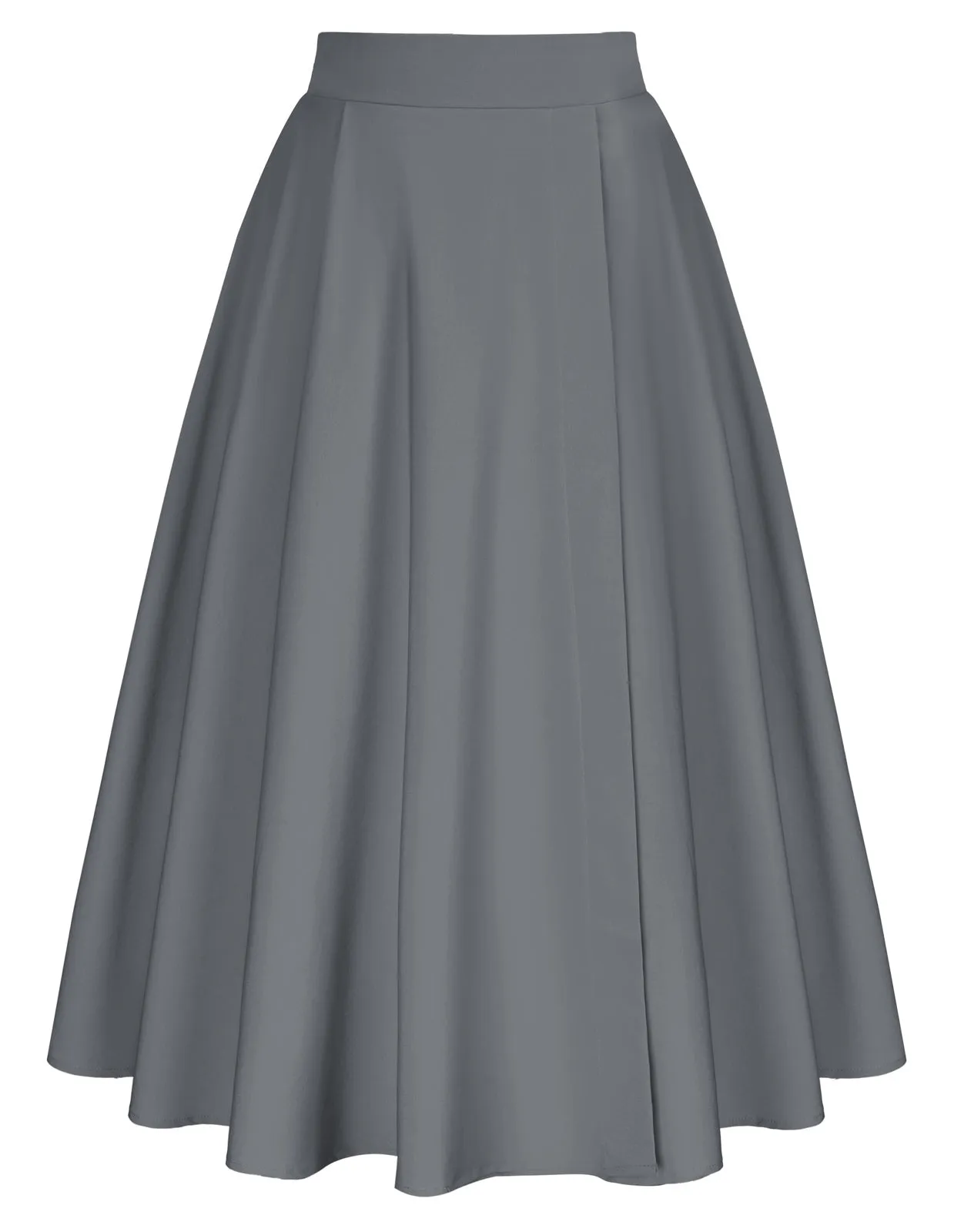 Vintage Skirts with Side Slit High Waisted Midi A-Line Flowy Skirts with Pockets