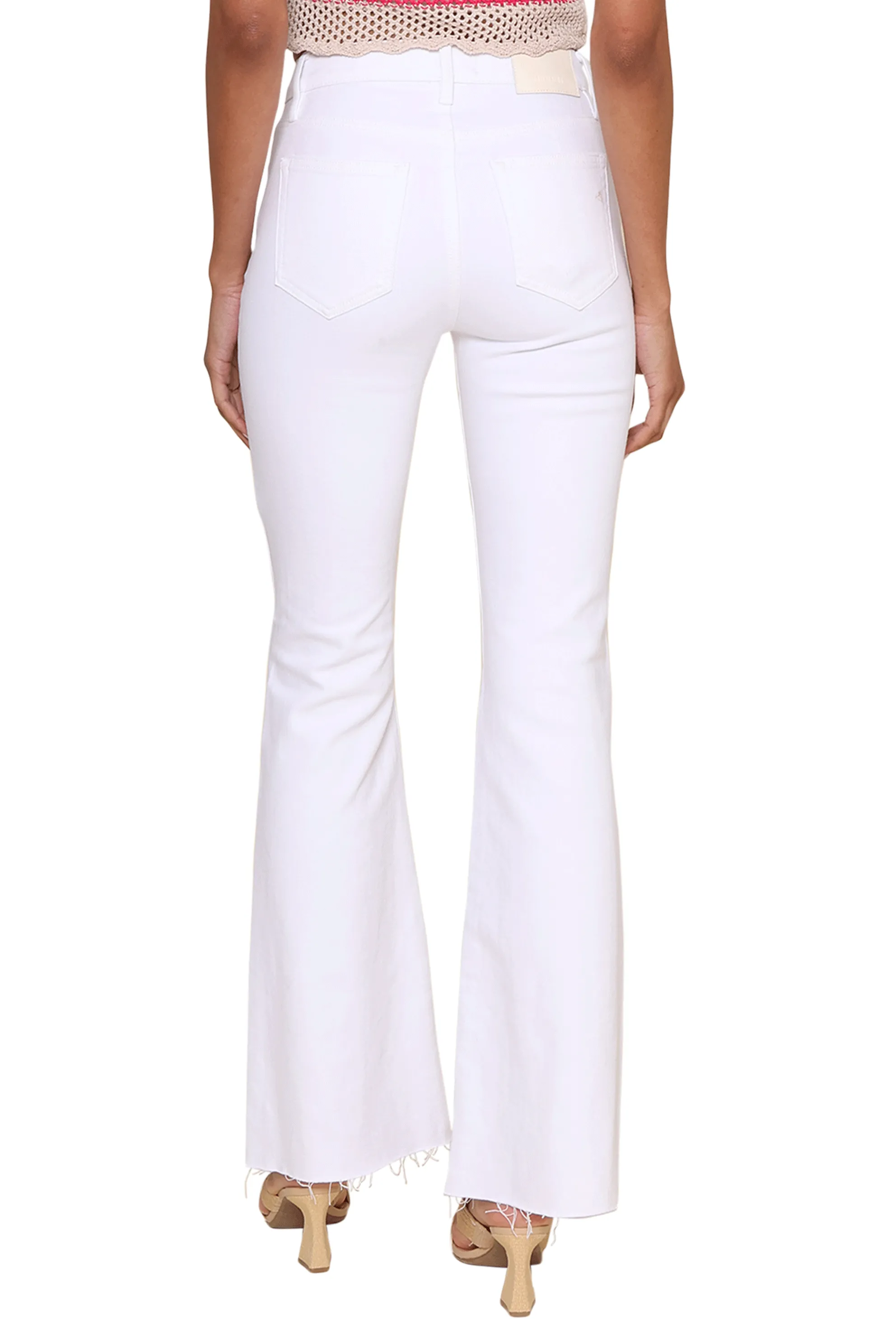 White High Rise Flare Jeans