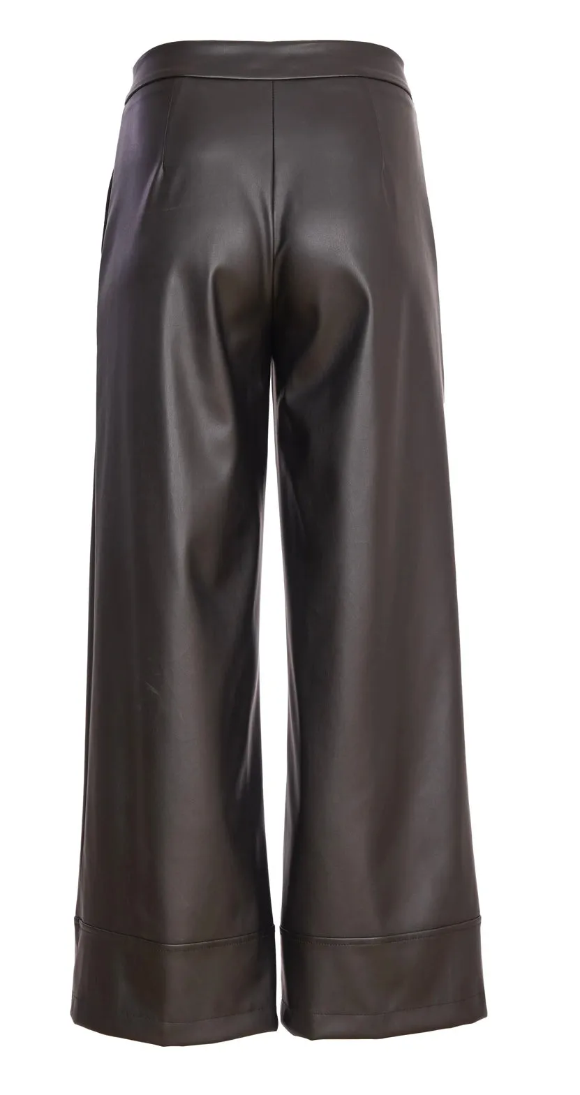 Wide Leg Vegan Leather Trouser Black