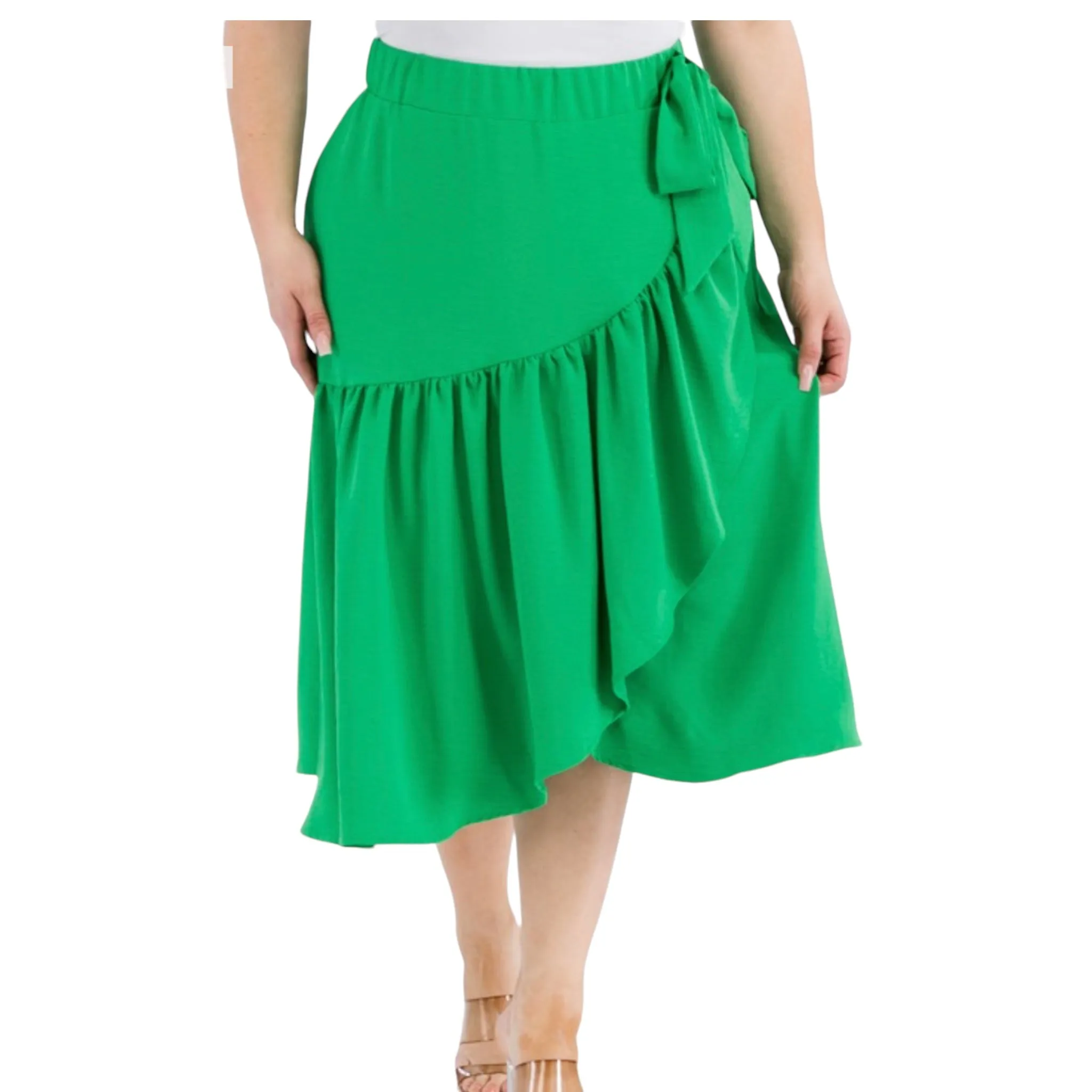 Women's Plus Size Airflow Midi Skirt With A Bow