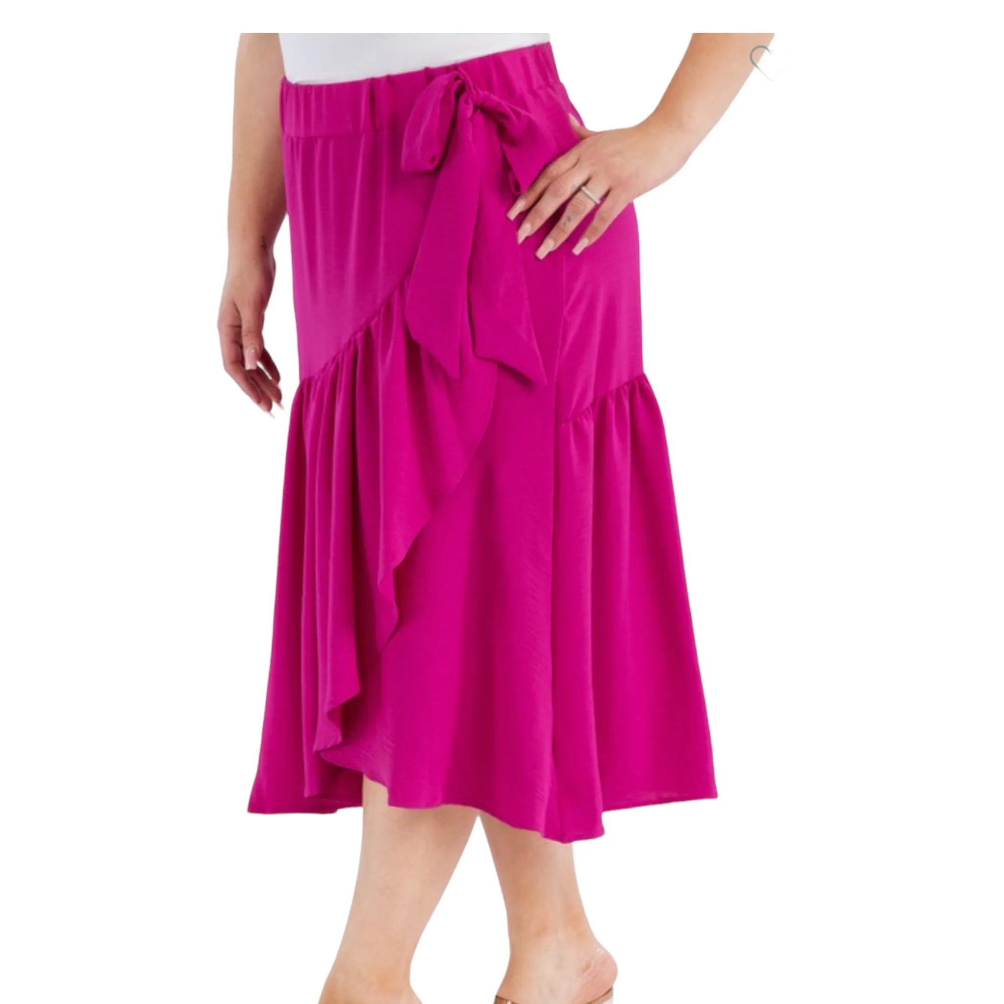 Women's Plus Size Airflow Midi Skirt With A Bow