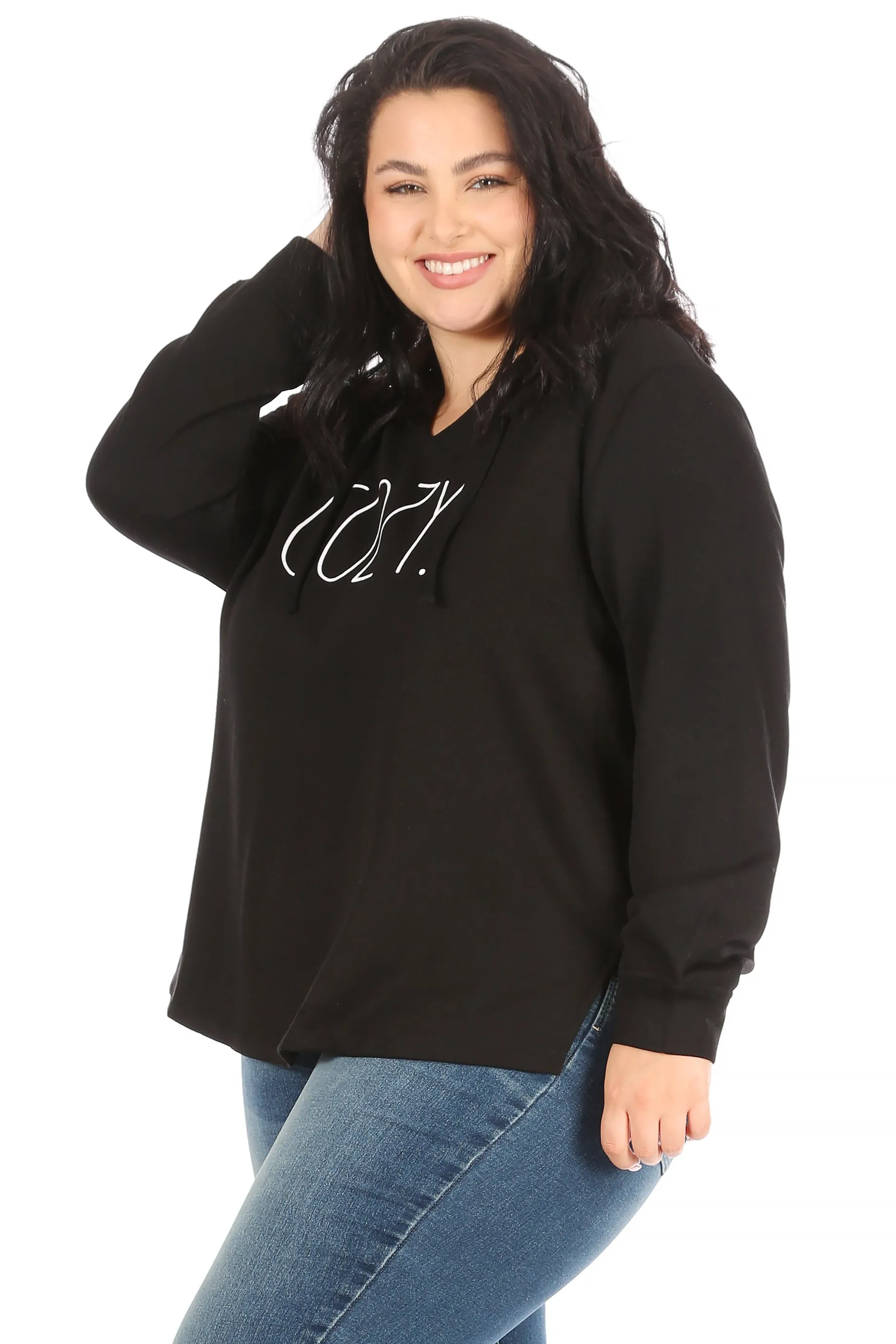 Women's "COZY" Plus Size Pullover Lounge Hoodie